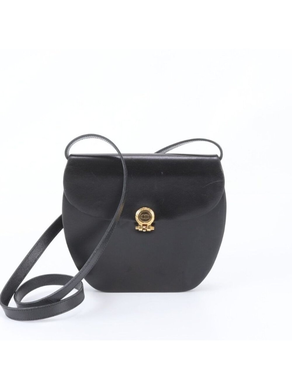 Dior Vintage Leather Shoulder Bag Crossbody Black